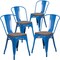 Flash Furniture Blue Metal Stackable Chair with Wood Seat, PK4 4-CH-31230-BL-WD-GG - alternate 5